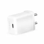 ERD TC-133, 33W Fast Wall Charger Adapter (Power Delivery) USB-C Fast Charging Technology, Compatibility for (All iOS & Android Devices) 150-240VAC, BIS Certified, 1mtr USB-C TO C Data Cable, White