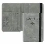 House of Quirk Passport Case with RFID Blocking Passport Holder Cover-Grey