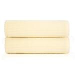 MICRO COTTON LuxCraft Set of 2 Medium Bath Towel - Super Absorbent, Quick Dry, Multipurpose for Bath, Hair, Gym, Baby, Travel - Yellow (60 X 120 CM)