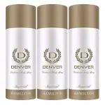 DENVER Hamilton Imperial Deo (Pack of 3) - 165ML Each | Long Lasting Deodorant Body Spray for Men