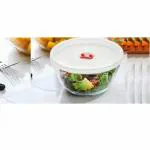 PUREFIT ; Healthy Me Borosilicate Multipurpose Round Glass Mixing & Serving Bowl with lid, Microwave Oven & Freezer Safe, 500ml, Pack of 2