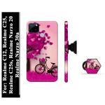 Mobi Elite Simple, Love, Heart Printed Hard Back Cover Case with Mobile Holder, Pop holder, Pop socket for Realme C12, Realme C25, Realme C25s, Realme Narzo 20, Realme Narzo 30a