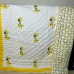 Playful Stitches Baby Blanket for Kids, 0-5 Years | Size- 40 X 60 CM | 250 GSM | Premium Handblock Pure Cotton All Season Quilt | Made with Natural Dye | Color- Multicolor (Giraffe)