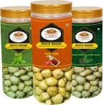 NUTRY DELIGHT Roasted Makhana Mint, Peri Peri and Curry Leaves Flavour Fox Nuts (70 g Each)