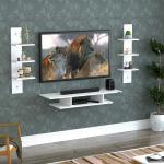 Diana Engineered Wood Wall Mount TV Entertainment Unit (White), Ideal Upto 55