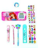 POKSI Combo Stationary Art Plastic Pencil Box l Set of 8 Multicolor