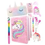 Le Delite Furry notebook, pouch, gel pen, bullet pencil ,eraser, sharpener, keychain (Pack of 9 )
