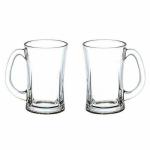 Femora Crystal Clear Glass Beera Chilled Beer Mug 350 ml (Set of 2)