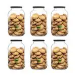 SAND DUNE Set of 6, 1000 ml Each Storage Glass Jar, Transparent | BPA Free | Storage Jar Containers for Kitchen Pantry for Cookies, Dry Fruits, Masala, Spices, cereal, and flour