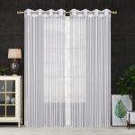 Homefab India 2 Piece Polyester Sheer Long Door Curtains - 9 feet, White