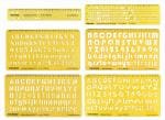 Traceease Lettering Template Multi-Sizes Alphabet Stencils Drafting Tools- Pack of 6 Pieces