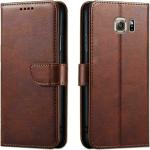 Frazil Flip Cover for Samsung Galaxy S7 Edge | Magnetic Closurer| PU Leather Magnetic Wallet Back Cover Case (Brown)