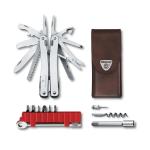 Victorinox Swiss Tool Spirit X Plus ratchet with leather pouch, Swiss Made (3.0236.L)