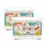 Majestique Baby Safety Cotton Swab- Ideal for Babies- 100% Paper Organic Soft & Gentle Tip for Cleaning, Makeup Removal & More - 80-Swabs for Baby - Pack of 2