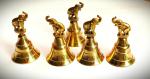 MIRAMAYEE Brass Golden Elephant Bells Set of 5