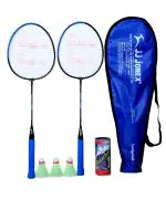 J Jonex BUNIYAD Badminton Set with 3 Piece Plastic Shuttlecock (Multicolour)