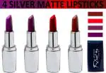 OUR BEAUTY Multicolor 100% Veg And Long Stay Soft Matte Lipstick Combo 09, 16 G (Pack Of 4)