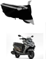RONISH Two Wheeler Cover for Suzuki (Burgman Street, Black, Silver)