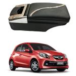 Oshotto PU Leather AR-02 Car Armrest Console Box Compatible with Honda Brio - Black