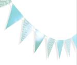 My Party Suppliers Silver Flag, Blue Bunting, Blue Silver Banner, Triangle Flag Banner Baby Props