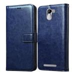 Casotec Premium Leather Kickstand Wallet Flip Case Cover with Magnetic Closure for Karbonn Aura Power 4G Plus - Blue