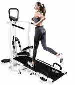 Reach Manual Treadmill Walking/Running Machine for Home Gym - 4 in 1 Multi-Functional Treadmill, Foldable with Manual Incline Perfect Exercise Equipment for Full Body Workouts.
