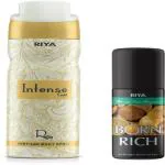 RIYA Intense Gold Deodorant For Unisex 200 ML With 40 ML Born Rich Deodorant Deodorant Spray - For Men & Women (240 ml, Pack of 2)