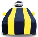 Auto Hub Car Cover Compatible with Hyundai Sonata with Mirror Pockets, Triple Stitched, Water Resistant Car Body Cover, Navy, Yellow