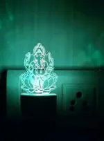 DIONA Multicolor Ganpati 3D Illusion Changing Night Light Ganesh LED Night Lamp 9 cm