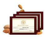 Khadi Natural Almond Soap, 125g |Herbal Bathing Bar |Suitable for All Skin Types (Pack 3, 125G)