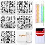 Royalkart Nail Art Kit Nail Stamping Plate With Nail Silicone Stamper & Dotting Tools For Nail art