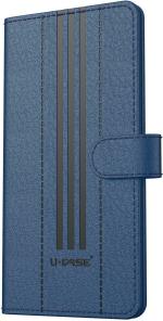 U-CASE Flip Cover for Xiaomi Poco M5| Vegan | Foldable Stand & Pocket | Magnetic Closure (Blue, Cases with Holder, Pack of: 1)