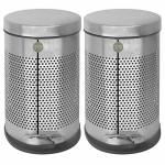 OPR Stainless Steel Perforated Pedal bin with Plastic Bucket- 8x12 (Pack of 2)