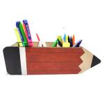 Tulay Multipurpose Wooden Two side Pencil Shape Organizer Pen Stand Stationary Holder 27 x 8 x 8 CM