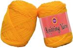 Simi Enterprise Yellow Acrylic Wool Ball Hand Knitting Wool, Art Craft Soft Fingering Crochet Hook Yarn, Needle Knitting Yarn Thread Dyed-Ub Art-Agj, 100 G