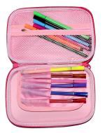 Crackles Stylish Embossed Cartoon Pig Water Jelly Large Capacity Hardtop Pencil Case