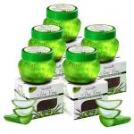 NutriGlow Pack of 5 Aloe Vera Gel Great for Face, Hair, Glowing and Radiant Skin, Hydrating Gel, Non Sticky, All Skin Types 100gm Each