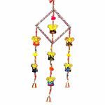 KRISHNAH DECOR Special Square Wall Hanging Decor Wind Hanging for Home with Sound Multicolour Wall Hanging with Attractive Design Add This Perfect Home Decoration Item with Soothing Sound Bell (Ganesh)