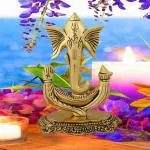 Stotram Metal Shree Ganesha Antique Idol Showpiece for Home Decor Ganesh Ganpati Statue