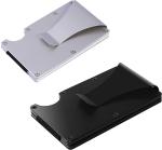 StealODeal Silver Black Aluminium Alloy RFID Protected Case With 15 Card Holder (Set Of 2)