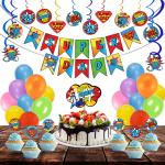 Festiko Super Dad Combo (Set of 57 Pcs), Father's Day Decoration Supplies, Happy Father's Day