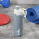 Cello Pop Vacuum Insulated Flask | Hot And Cold Water Bottle | Double Walled Sports Bottle For Travel, Home, Office, School | 400Ml, Grey