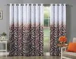 Reyansh Decor Coffee Polyester Blend Digital Panel Eyelet Door Curtain, 4 X 7 Ft (Pack Of 2)