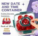 PITHAVA SONALBEN JAYDEEPBHAI Plastic Produce Saver Container, Date & Month Scale Time Recording Vegetable Storage Containers for Refrigerator, Fruit Storage Organizer Bins with Divider, Fridge Container Box