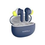 HAPIPOLA TWS Candy Immersive Audio | Ai-ENC | Bluetooth v5.2 13mm Driver | 100 Hours Stand-by 23 Hours Combined Playback | Touch Control Type C Interface | Good Bass (Blue with Green)
