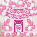 Zyozique Half Birthday Combo Party Supplies, 1/2 Birthday Party Decorations for Girls with Half Birthday Banner, Balloons and Paper Board(Pack of 42)