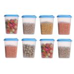 Loknath 1 liter of Kitchen Storage Boxes set of 8 - 1000 ml Plastic Utility Container (Pack of 8, Blue)