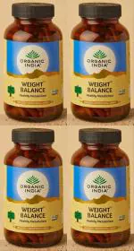 Organic India Weight Balance Capsule Ayurvedic Medicine (4 Packs, 180 Veg Capsule in Each Pack)