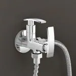 Plantex 2 in 1 Angle Cock/2 Way Angle Valve for Bathroom with Teflon Tap (SMR-1266-Chrome)