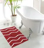 Enyra Bath Mat Anti-Slip Gel Backing Plush Microfiber Bath Mat - 40x60 CM, Floor Mat for Bathroom/Bedroom/Kitchen/Door - Pack of 2 Piece - Maroon